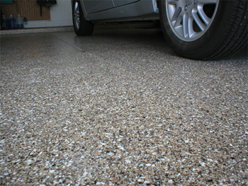 Residential Garage Floor, epoxy flooring, concrete repair, impact resistant floor, Connecticut Painter